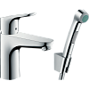 Смеситель для раковины hansgrohe Focus с Гигиенический душем и донным клапаном Push-Open 31927000