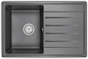Кухонная мойка Granula 7602, ЧЁРНЫЙ, СтандАРТ кварц 760х500