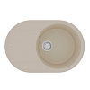 Кухонная мойка Lemark LACHA 760 врезная овальная из кварцгранита, с крылом, бежевый 9910056